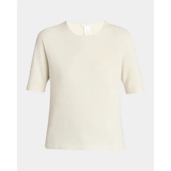 The Row Ipar Top in Pale Green Small Womens Cashmere SHort Sleeve Sweater - Picture 8 of 13
